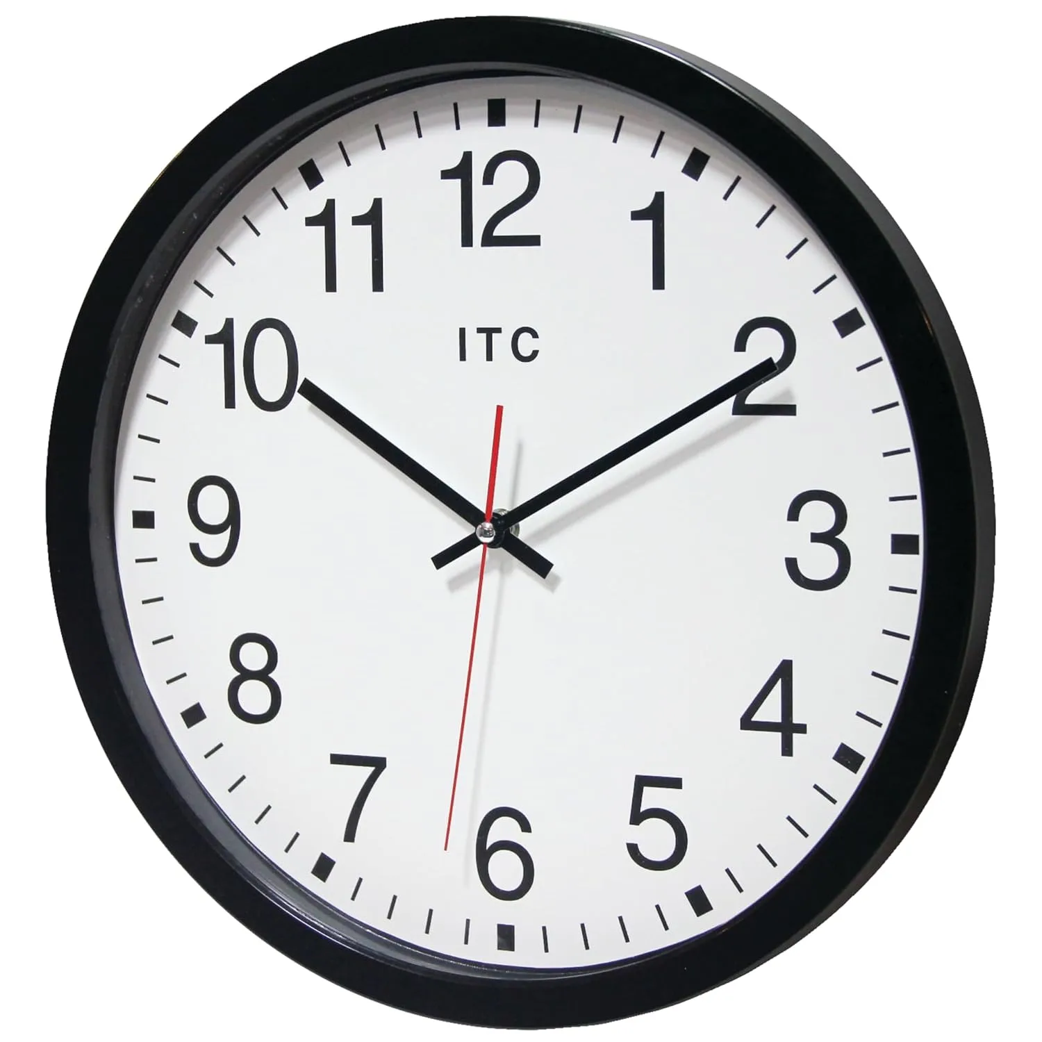 Infinity Instruments 14 inch Shatter Resistant Round Non-Ticking Silent Battery Operated Easy to Read Clock for Office