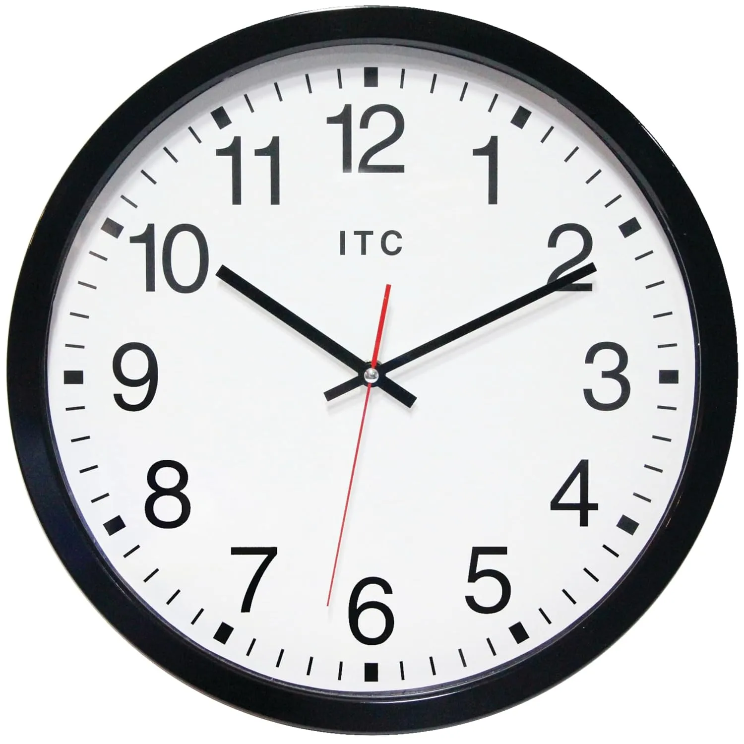 Infinity Instruments 14 inch Shatter Resistant Round Non-Ticking Silent Battery Operated Easy to Read Clock for Office