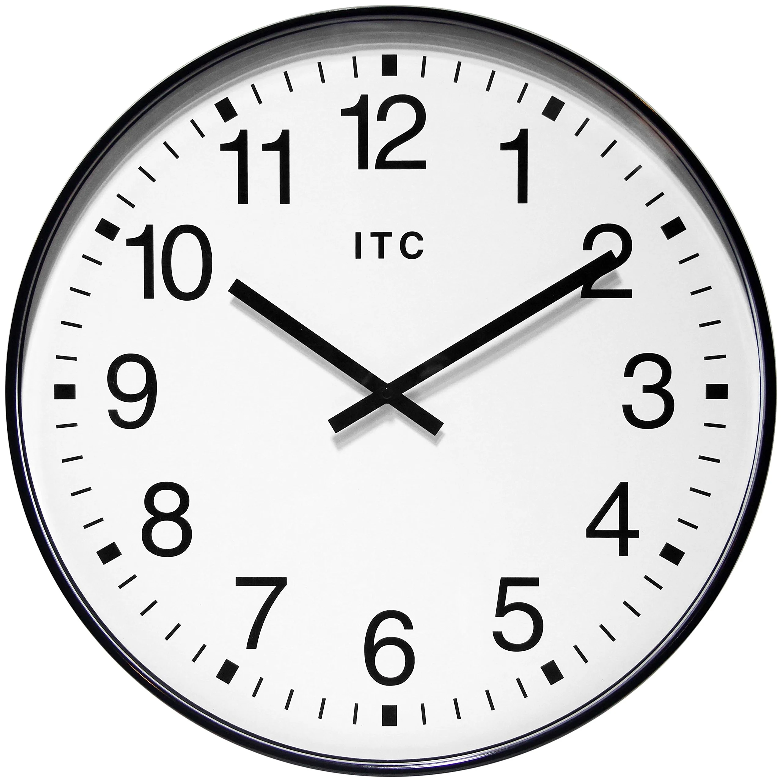 Infinity Instruments 19 inch Large Round Non-Ticking Silent Battery Operated Easy to Read Clock for Office, Classroom
