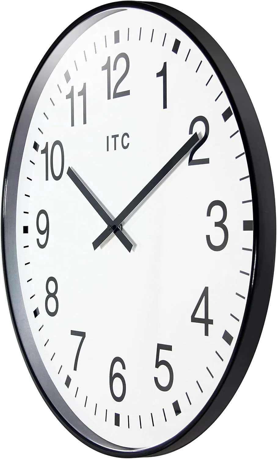 Infinity Instruments 19 inch Large Round Non-Ticking Silent Battery Operated Easy to Read Clock for Office, Classroom