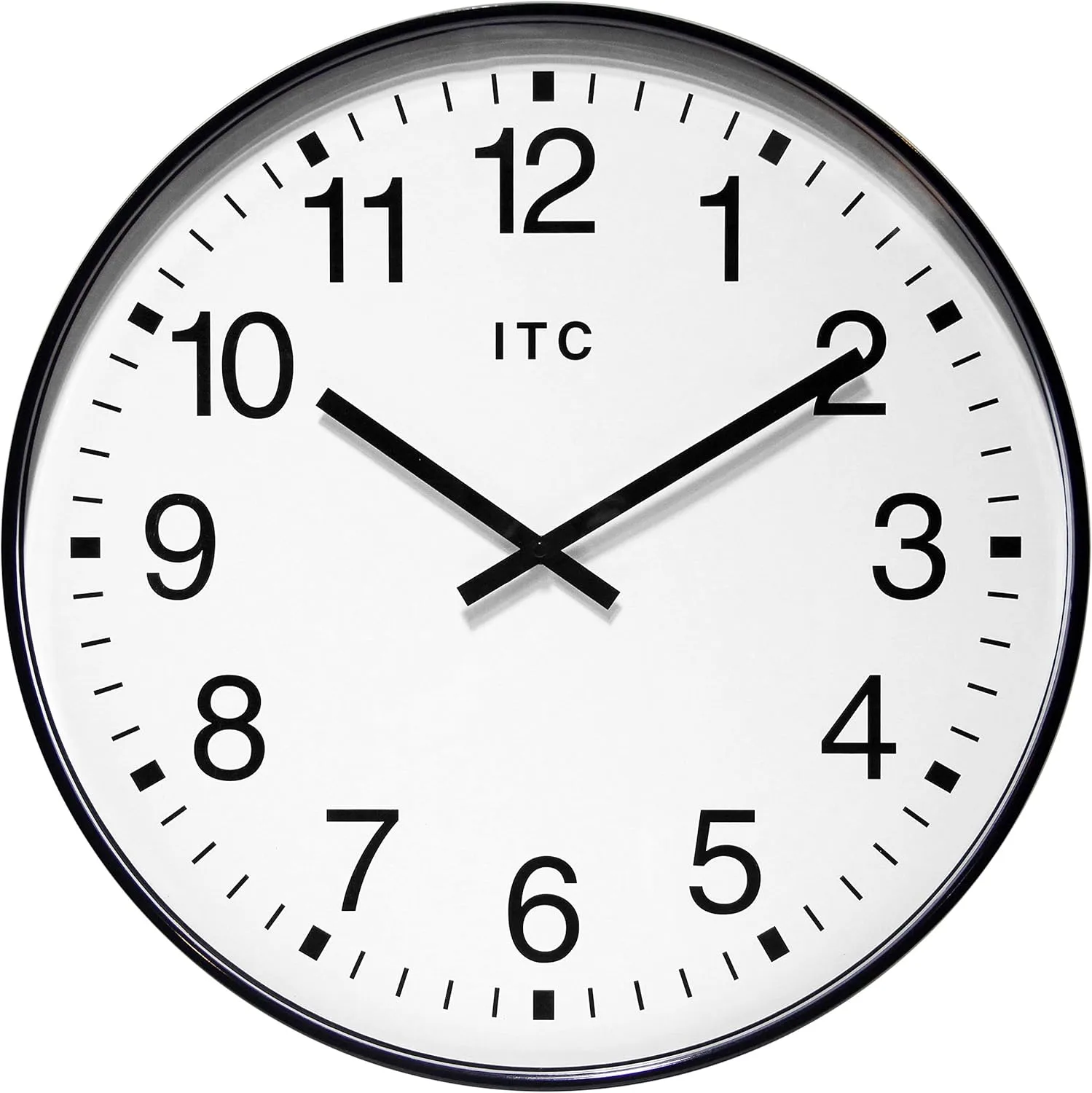 Infinity Instruments 19 inch Large Round Non-Ticking Silent Battery Operated Easy to Read Clock for Office, Classroom