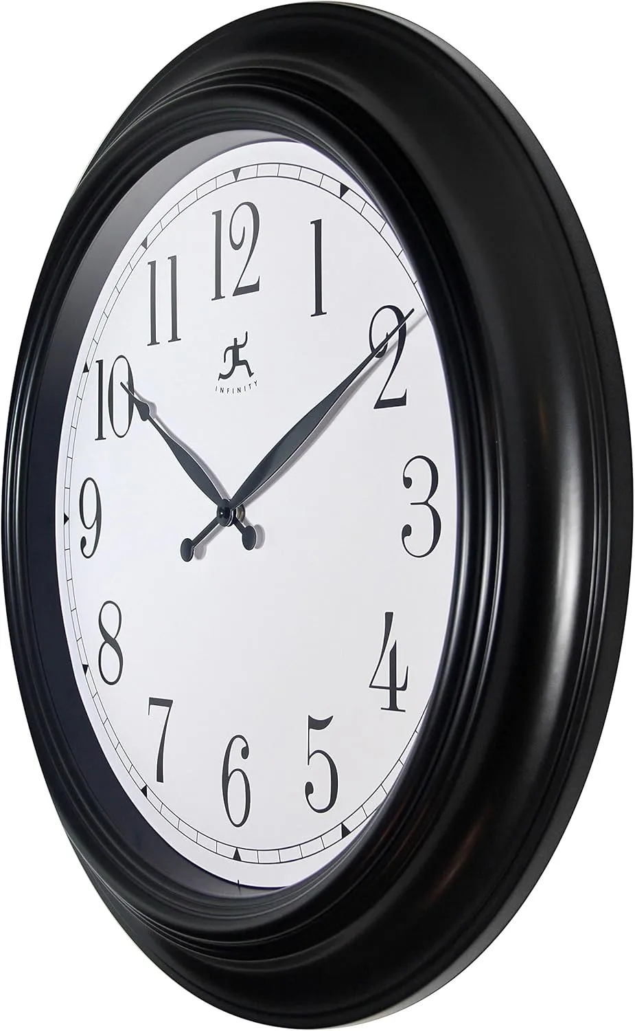 Infinity Instruments 24 inch Traditional Large Non-Ticking Silent Battery Operated Easy to Read Wall Clock for Living Room