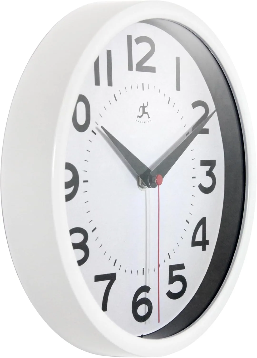 Infinity Instruments Metro Wall Clock, 9" Diameter, White Case, 1 Aa (Sold Separately)