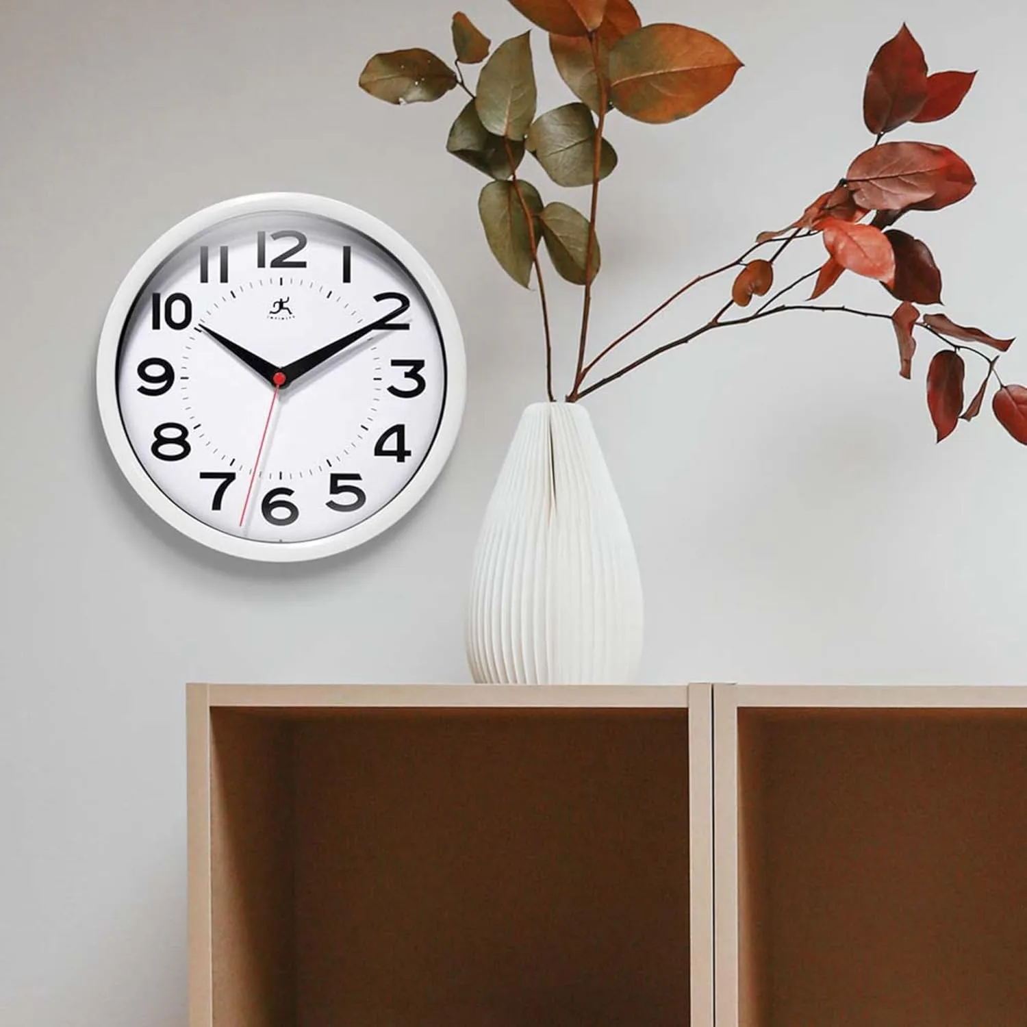 Infinity Instruments Metro Wall Clock, 9" Diameter, White Case, 1 Aa (Sold Separately)