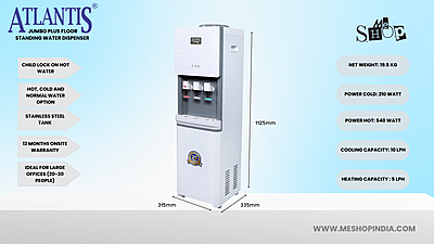 Infographic image of Atlantis Jumbo Plus Floor Standing Water Cooler