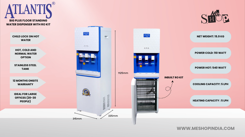 Infographic Picture of Atlantis Big Plus RO Water Dispenser