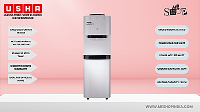 Infographic Image of Usha Laguna Fresh Floor Standing Hot and Cold Water Dispenser Infographic Image of Usha Laguna Fresh Floor Standing Hot and Cold Water Dispenser