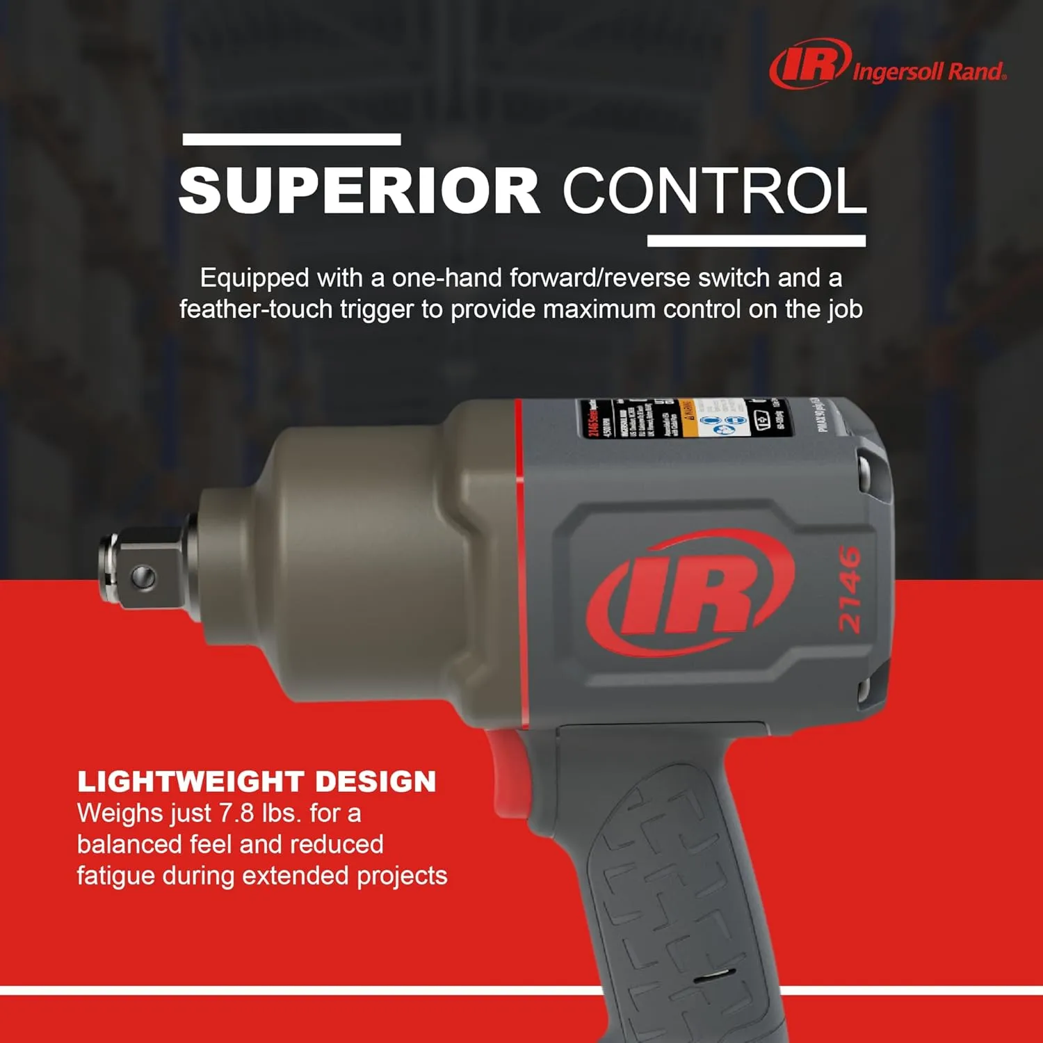 INGERSOLL RAND 3/4" Drive Air Impact Wrench with Quiet Technology