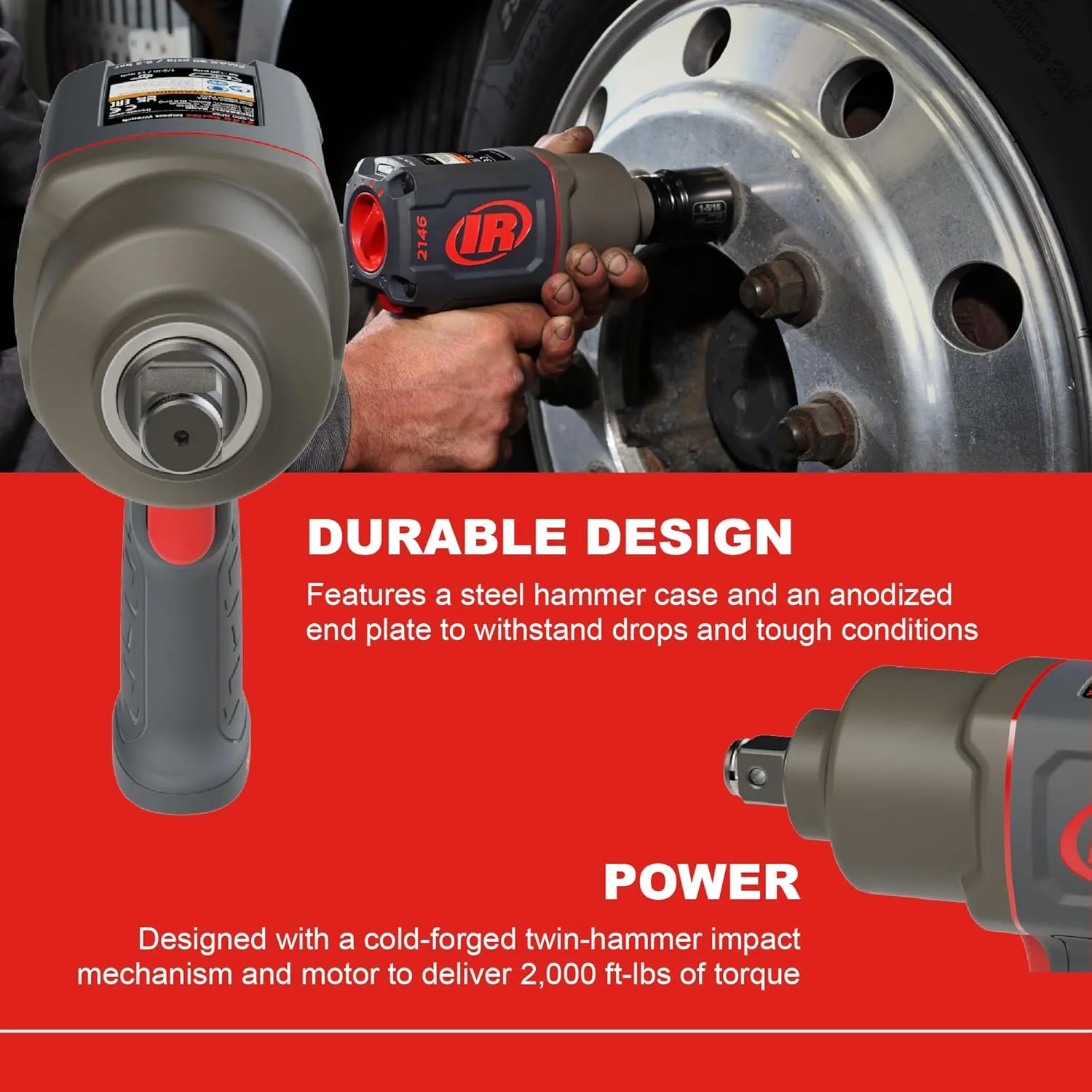 INGERSOLL RAND 3/4" Drive Air Impact Wrench with Quiet Technology