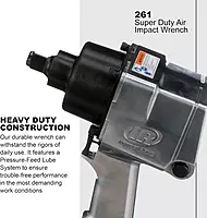 Ingersoll Rand 261 3/4" Air Impact Wrench, 1,100 ft-lbs Max Torque, Super Duty