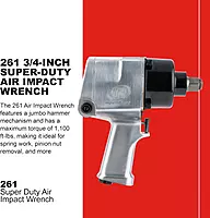 Ingersoll Rand 261 3/4" Air Impact Wrench, 1,100 ft-lbs Max Torque, Super Duty