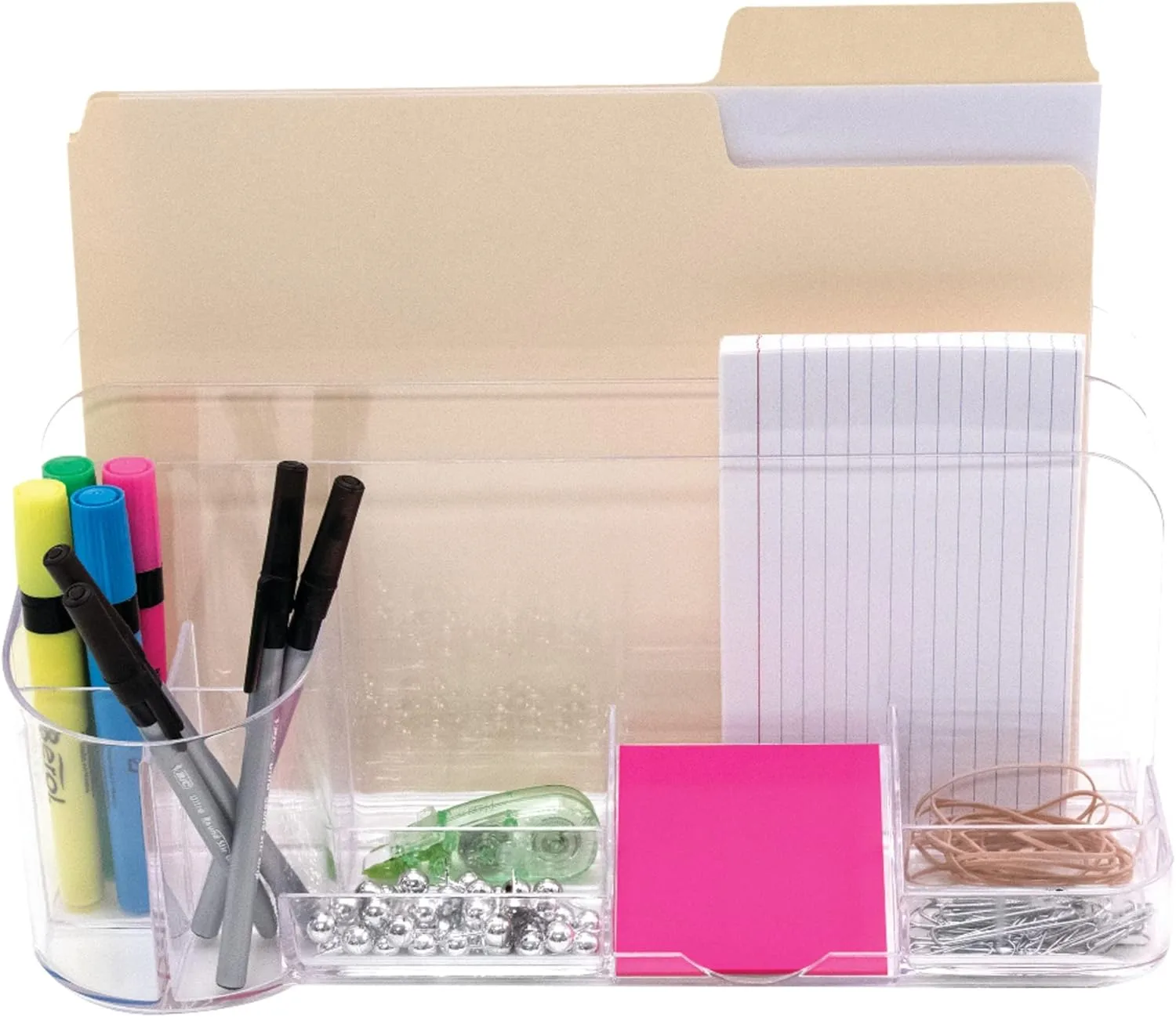 Innovative Storage Designs Desktop Organizer, 9 Compartments, Clear