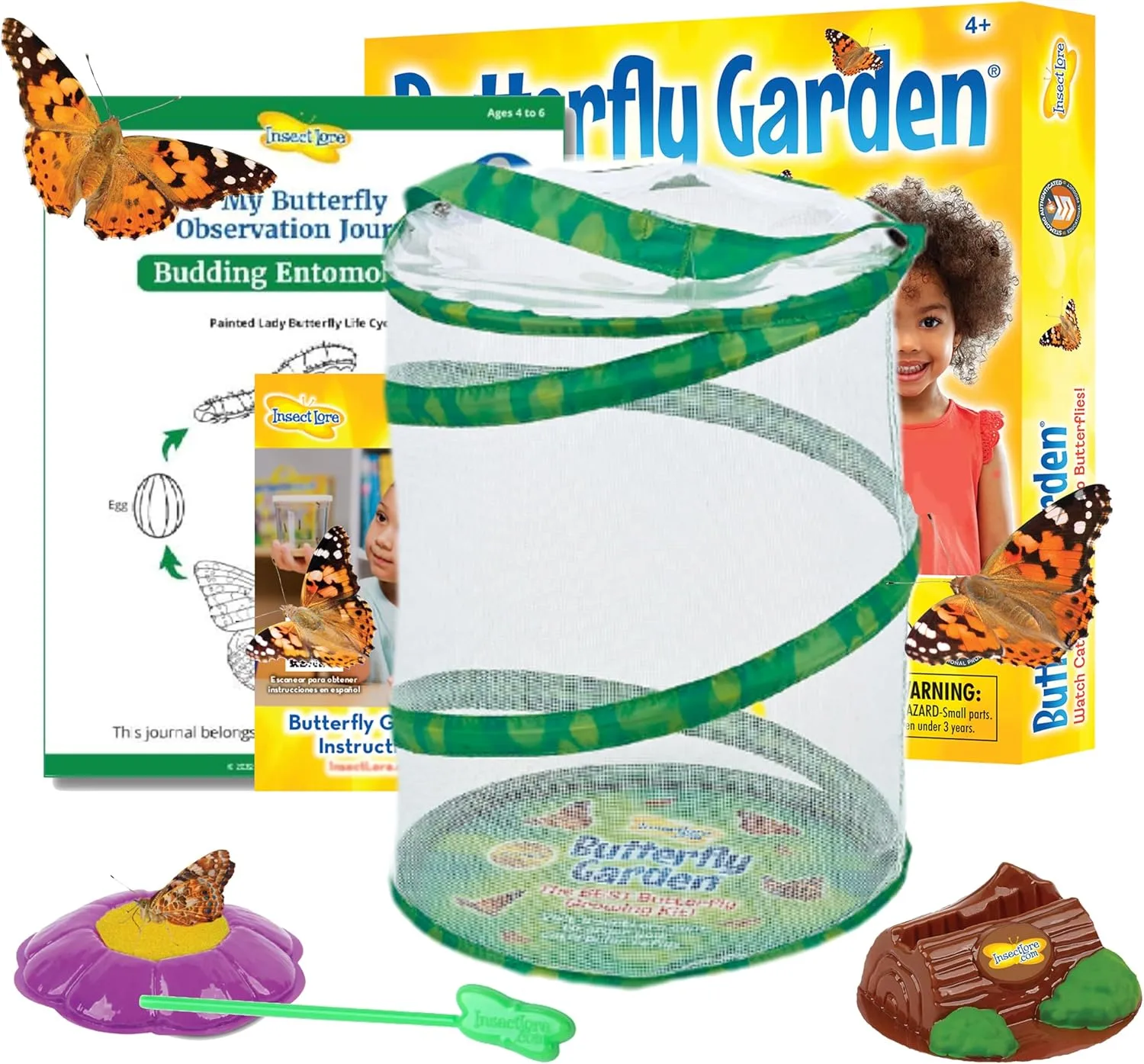 Insect Lore Raise and Release Butterfly Garden Kit – Caterpillar Habitat with redeemable Voucher