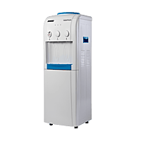 Three-tap Usha Instafresh water dispenser providing hot, cold, and ambient water.
