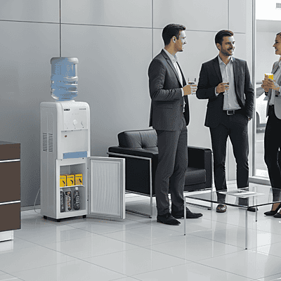 Usha Instafresh water dispenser with LED indicators and sleek white finish. Usha Instafresh water dispenser with LED indicators and sleek white finish.