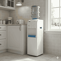 Stainless steel water tank inside a Usha Instafresh floor standing unit. Stainless steel water tank inside a Usha Instafresh floor standing unit.