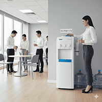 High-efficiency Usha Instafresh water dispenser providing instant chilled water. High-efficiency Usha Instafresh water dispenser providing instant chilled water.