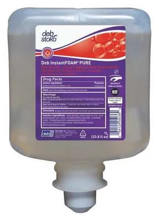 InstantFOAM Non-Alcohol Hand Sanitizer Refill, 1 L Cartridge, Pack of 6