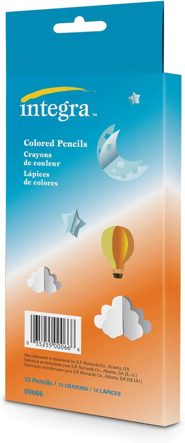 Integra Colored Pencils, Assorted, Pack Of 12