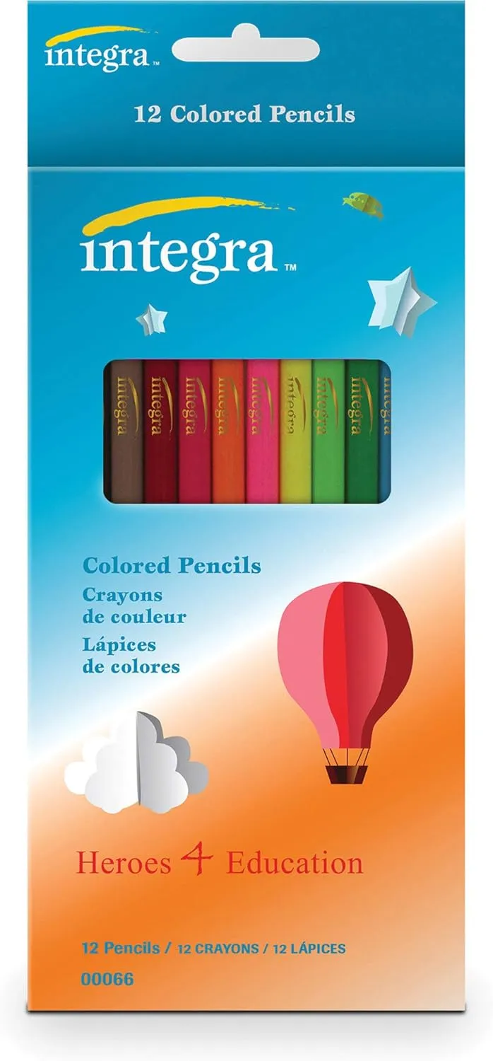 Integra Colored Pencils, Assorted, Pack Of 12