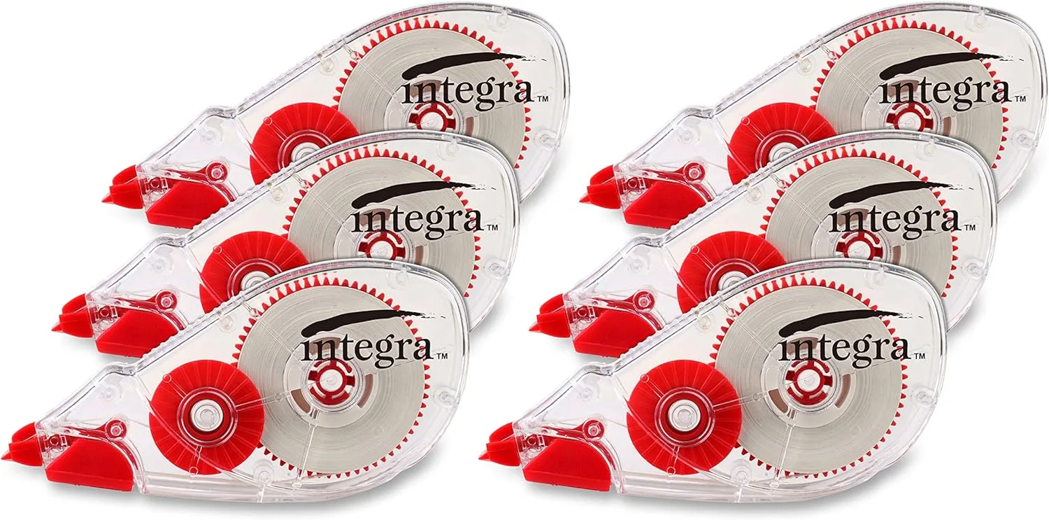 Integra Dispensing Correction Tape - White - 6 Pack