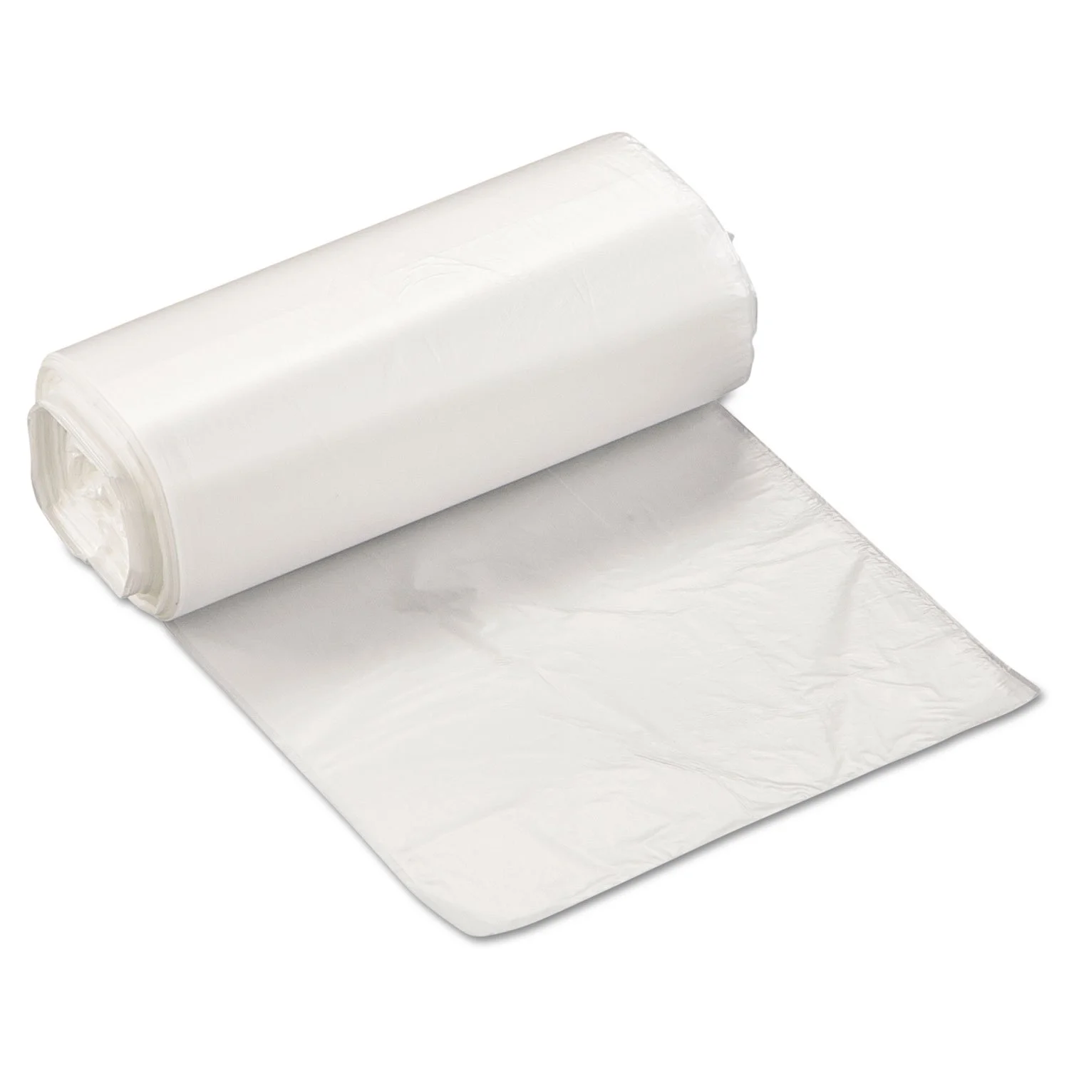 Integrated Bagging Systems High-Density 0.24-mil Can Liners, 18in x 17in, 4 Gallons, Clear, 50 Liners Per Roll
