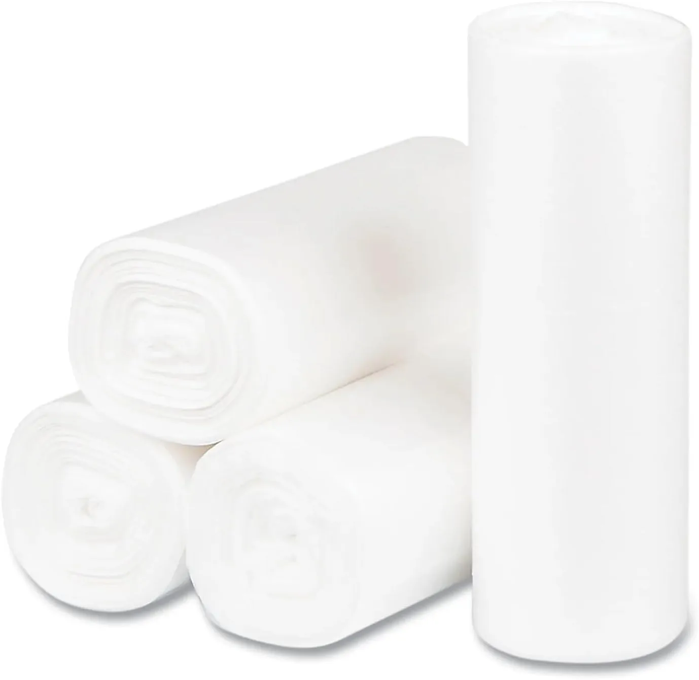 Integrated Bagging Systems High-Density 0.24-mil Can Liners, 18in x 17in, 4 Gallons, Clear, 50 Liners Per Roll
