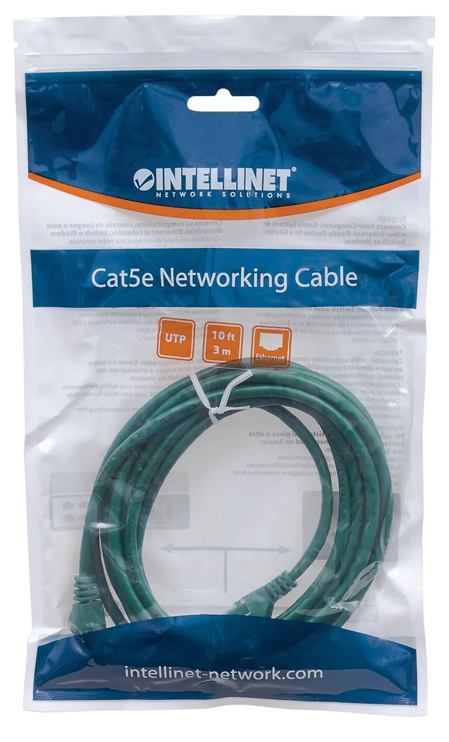 Intellinet Network Solutions Cat5e/Cat6 RJ-45 to RJ-45 U/UTP Snagless Patch Cable