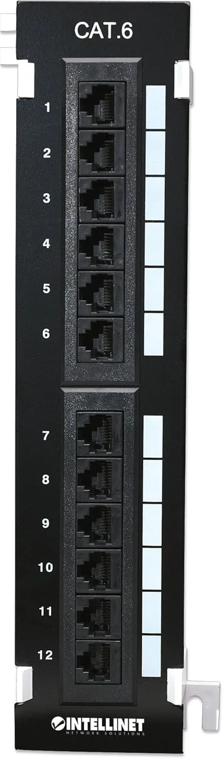 INTELLINET Cat6 UTP Patch Panel - Installer Grade Gold Contacts - Black