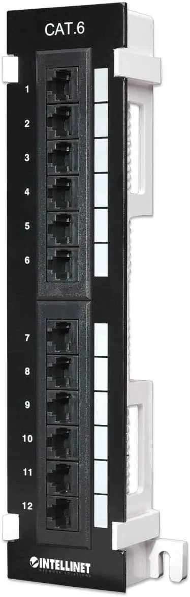INTELLINET Cat6 UTP Patch Panel - Installer Grade Gold Contacts - Black