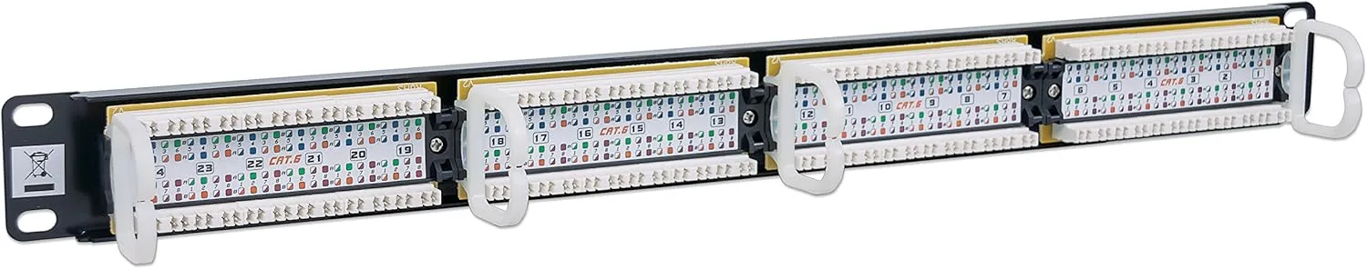 INTELLINET Cat6 UTP Patch Panel - Installer Grade Gold Contacts - Black