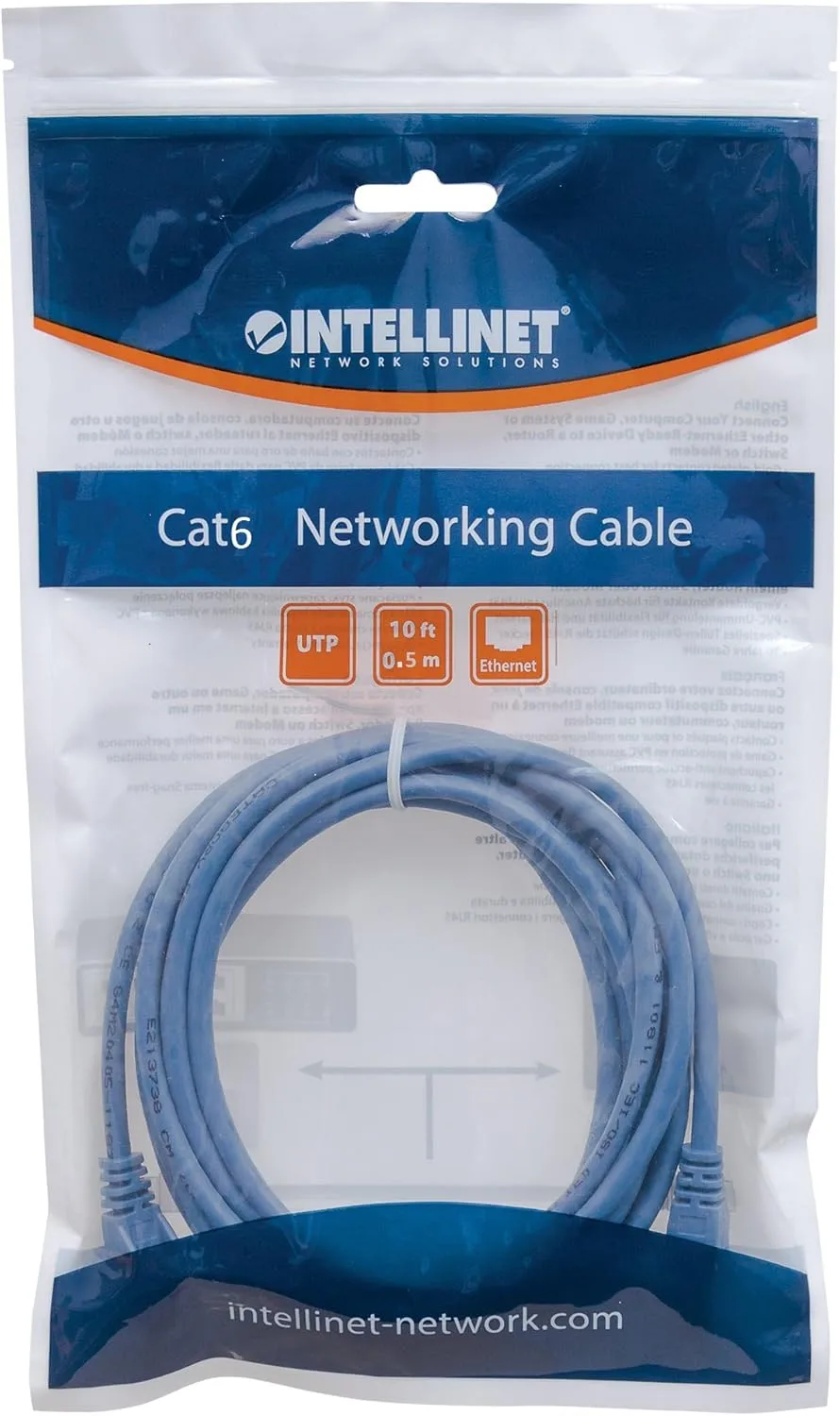 Intellinet Network Solutions Cat6 RJ-45 Male/RJ-45 Male UTP Network Patch Cable