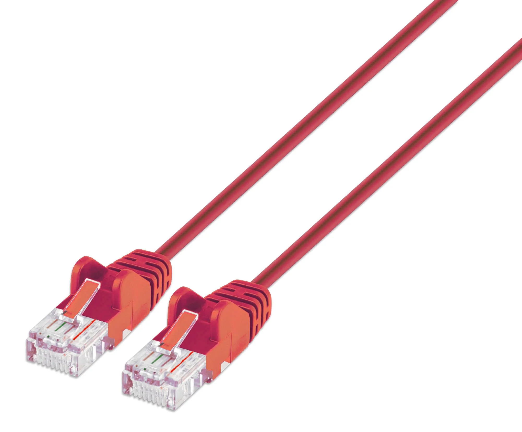 Intellinet Slim Cat6 Ethernet Network Patch Cable — 10G RJ45 Snagless, 30AWG, Gold-Plated, Pure Bare Copper