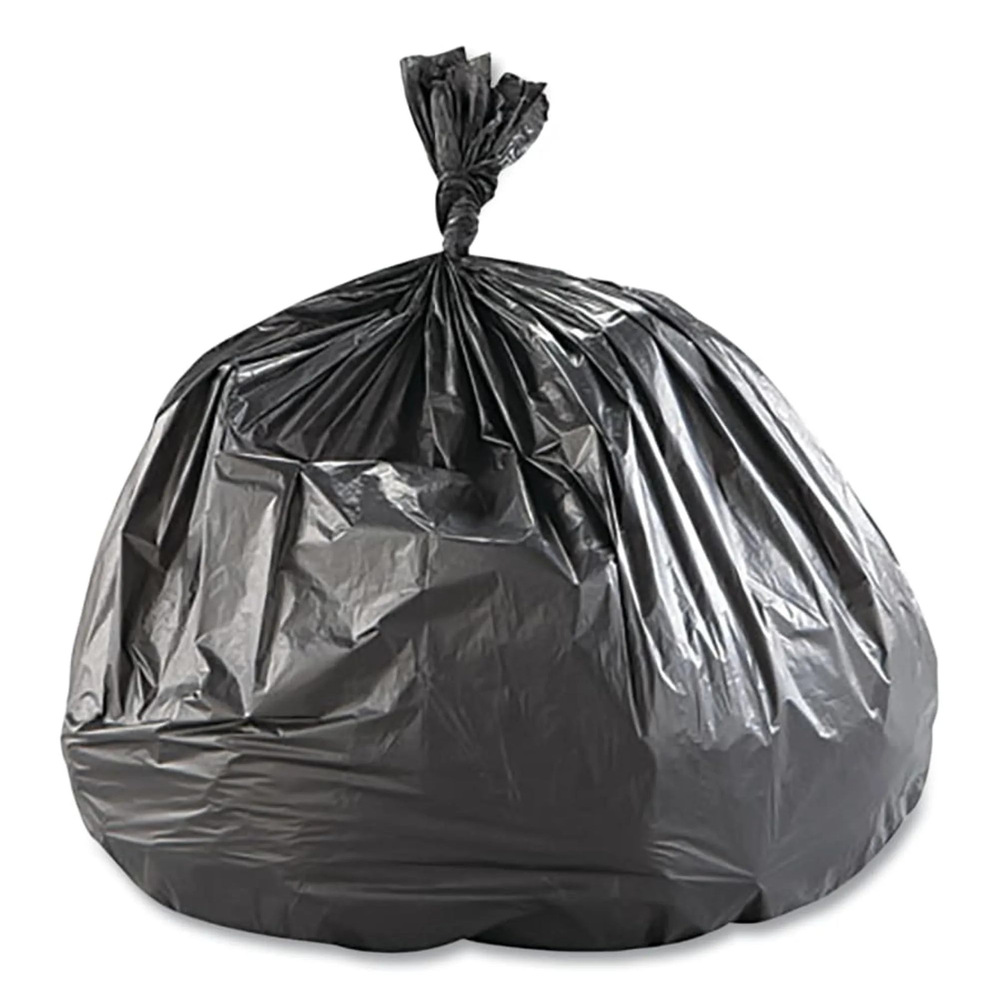 Inteplast S434822K Commercial Can Liners, 55-60gal, 43 x 48, 22 Microns, Black, 150/Carton