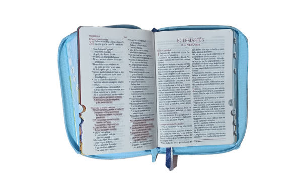 Santa Biblia para Niños / Portada de Azul / Compacta/ Imitación Piel Letra /grande de 10 - Caja de 28 unidades