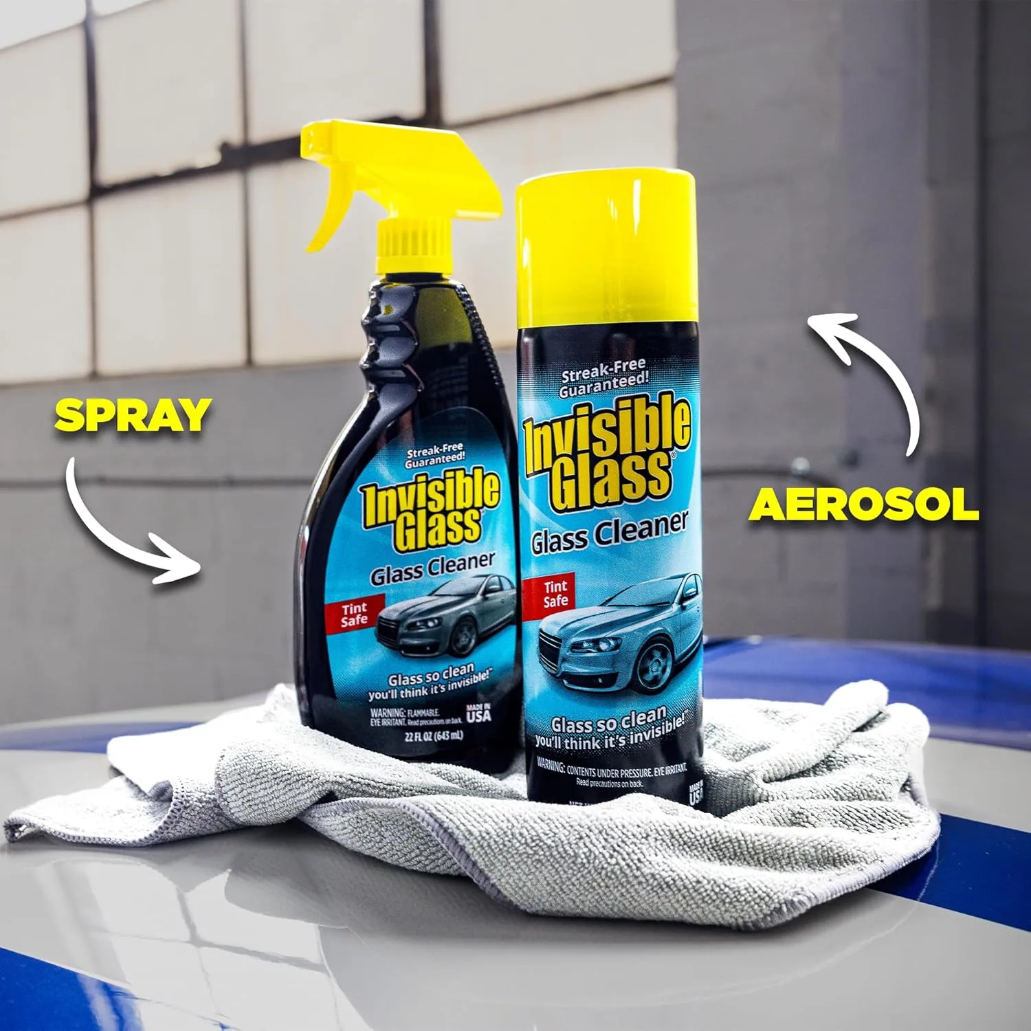 Invisible Glass 91164 Premium Aerosol Glass Cleaner Spray for Car Windshields and Windows, Automotive and Home Window Cleaner, Streak-Free, Ammonia-Free, Tint-Safe – 19 oz