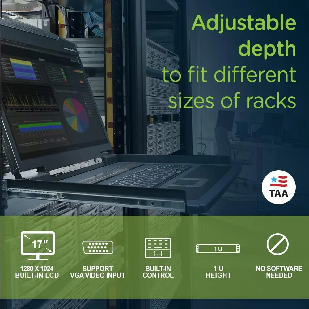 IOGEAR 17" LCD KVM Console with Integrated Keyboard and Touchpad
