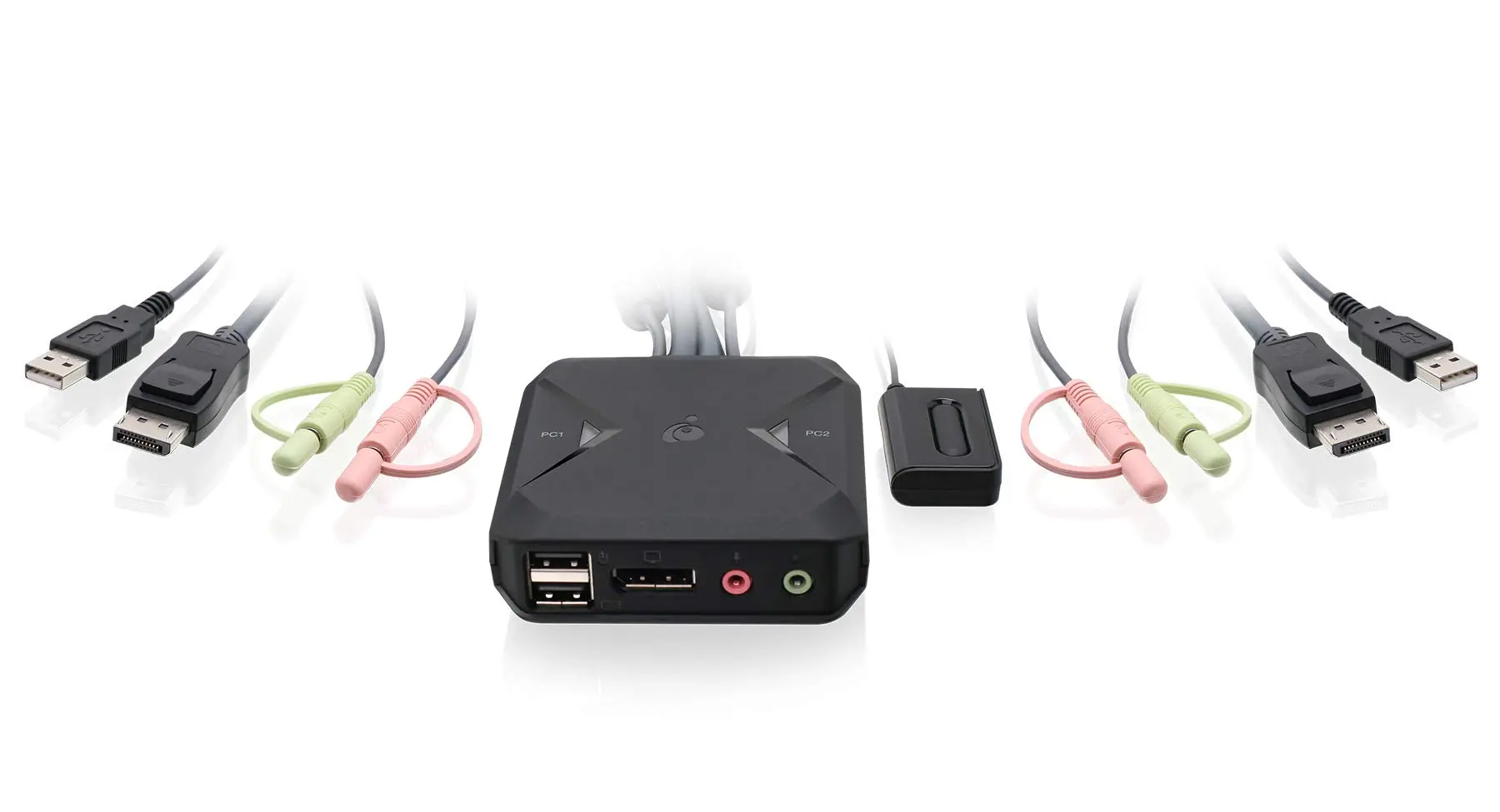 IOGEAR 2-Port USB Cable KVM Switch with Audio, Plug n Play