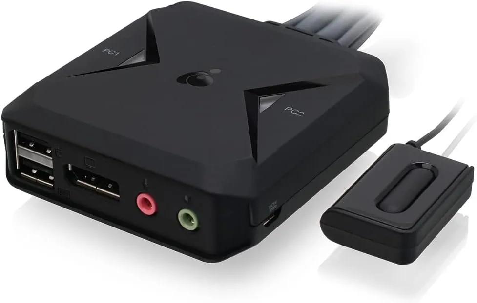 IOGEAR 2-Port USB Cable KVM Switch with Audio, Plug n Play