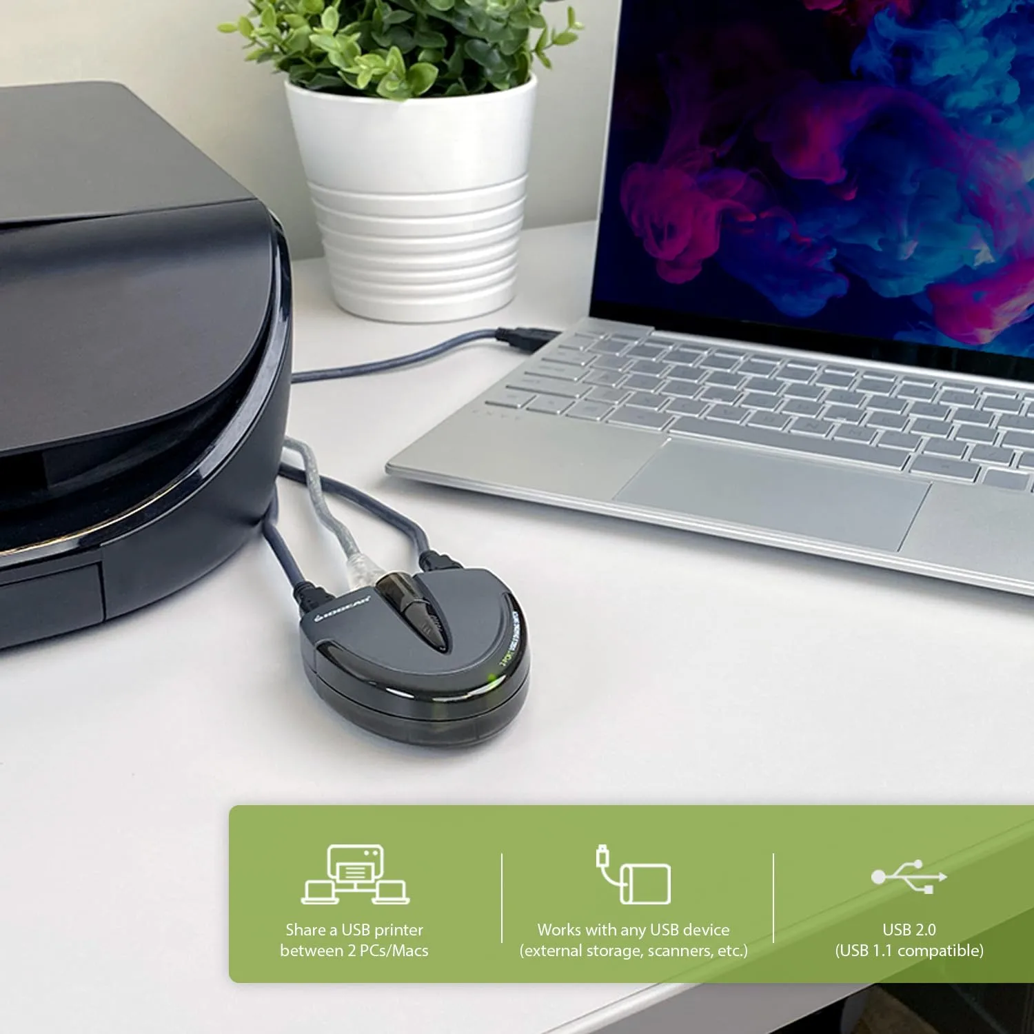 IOGEAR USB 2.0 Automatic Printer Switch