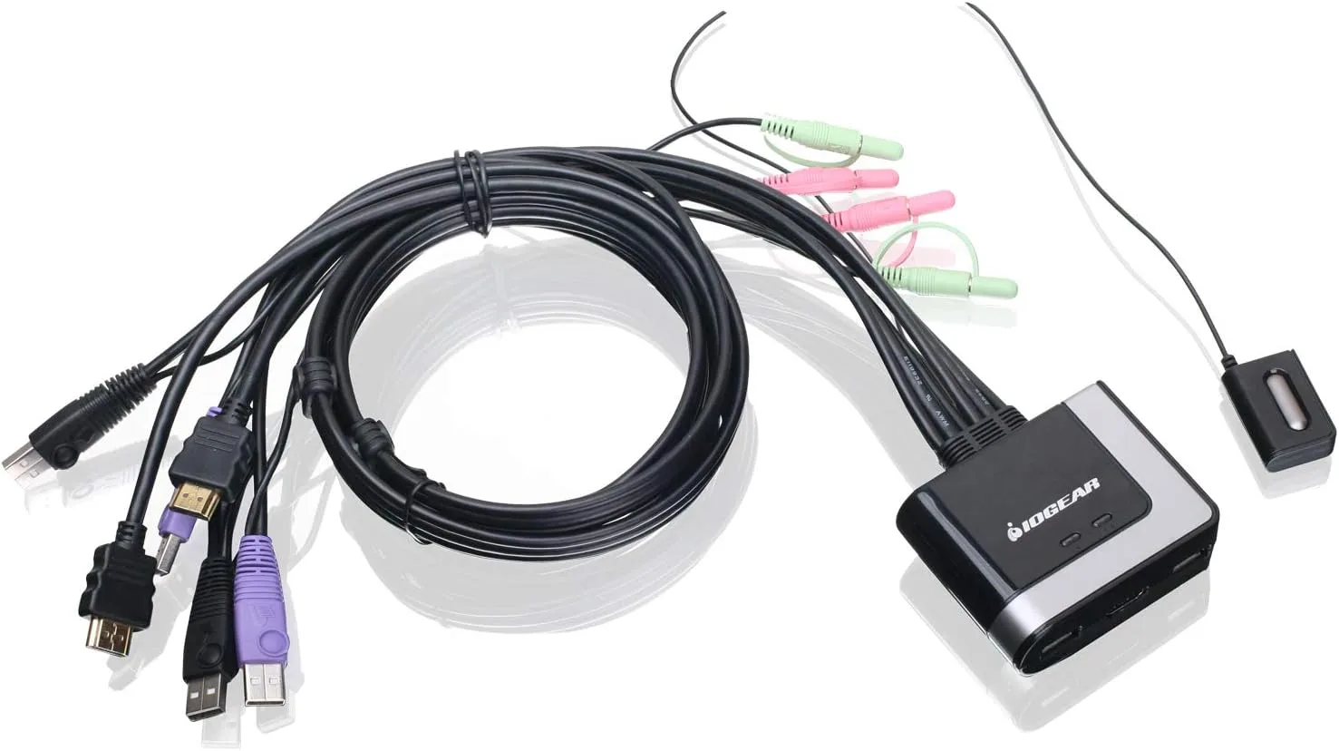 IOGEAR 2-Port USB Cable KVM Switch with Audio, Plug n Play