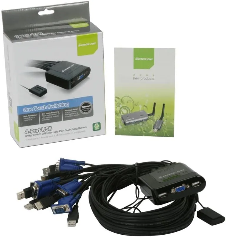 IOGEAR 4-Port USB Cable KVM Switch