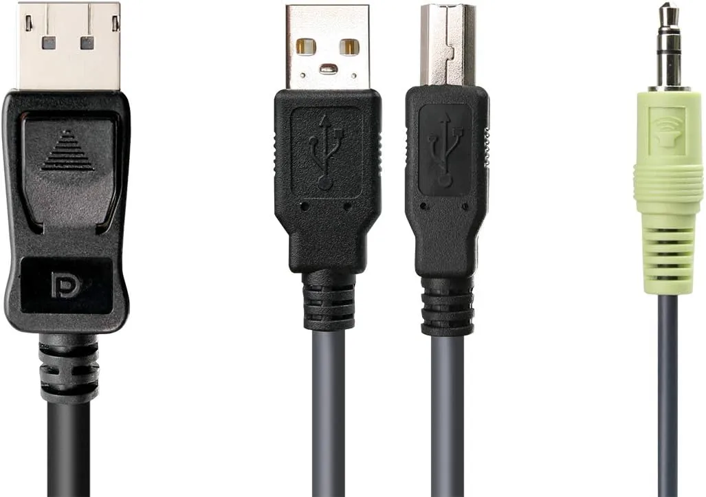 IOGEAR DisplayPort USB KVM Cable Kit with Audio (TAA), 6-Foot