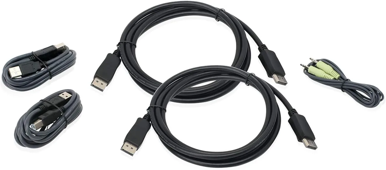 IOGEAR DisplayPort USB KVM Cable Kit with Audio (TAA), 6-Foot