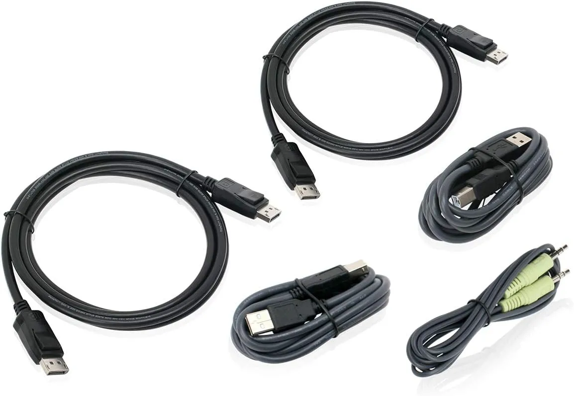 IOGEAR DisplayPort USB KVM Cable Kit with Audio (TAA), 6-Foot