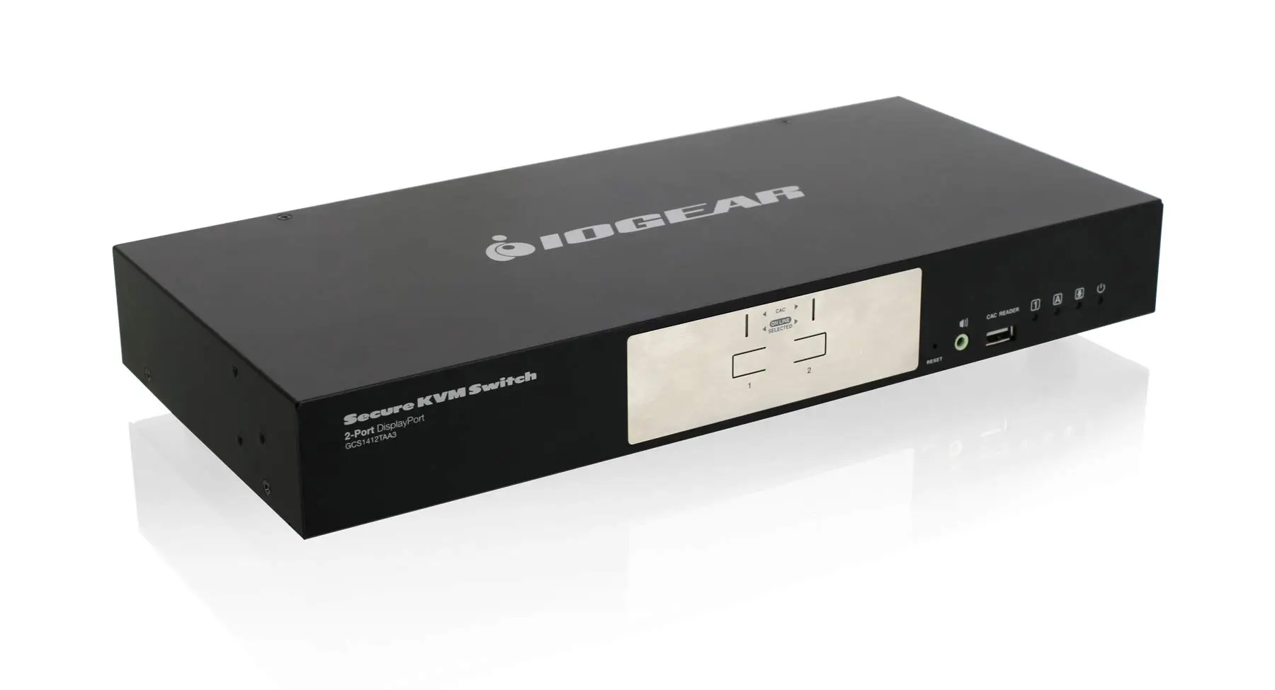 IOGEAR 2-Port DisplayPort Secure KVM Desktop Switch 4K UHD - USB Smart Card - CAC Biometrics Support