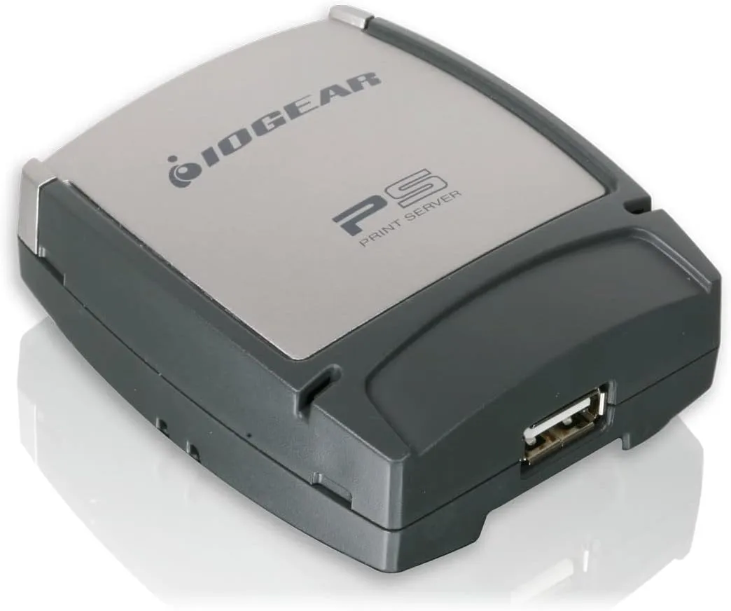 IOGEAR 1-Port USB 2.0 Print Server, GPSU21 3INCH LONGX 2 INCH WIDE English Print Server