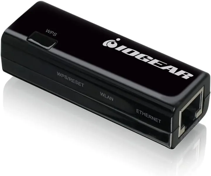 IOGEAR Universal Ethernet to Wi-Fi N Adapter - Speeds of up to 300Mbps on 2.4GHz - Push-button Wi-Fi Protected Setup (WPS)