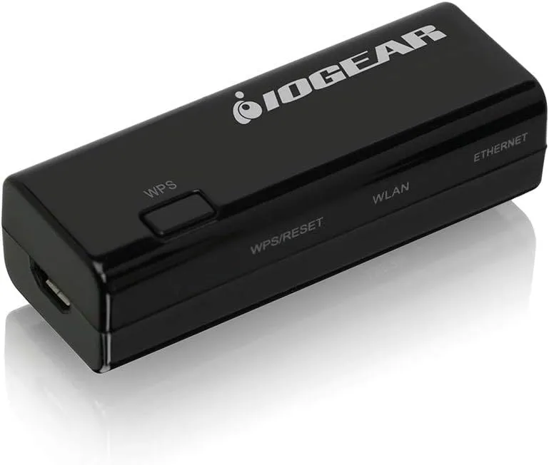 IOGEAR Universal Ethernet to Wi-Fi N Adapter - Speeds of up to 300Mbps on 2.4GHz - Push-button Wi-Fi Protected Setup (WPS)