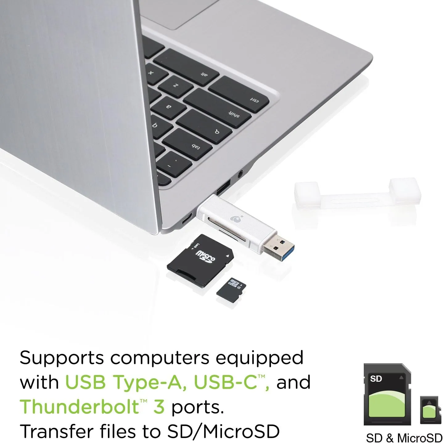 IOGEAR USB-C 2-in-1 SD Card Reader w/ USB-A - GFR3C12 (Pack of 2)